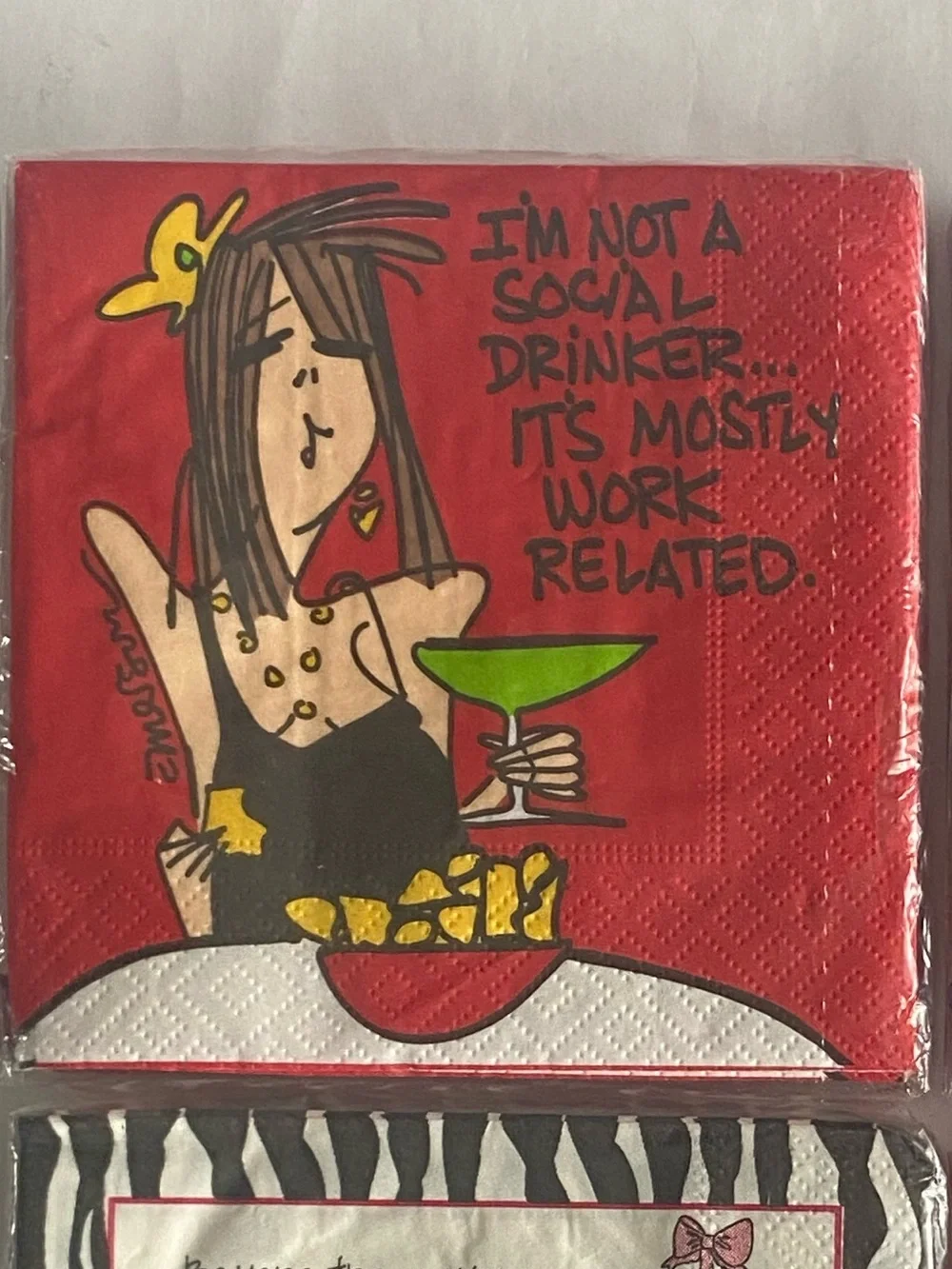 Lot of 4 Humongous Cocktail Napkins With Sarcastic Or Witty Quotes Girl’s Party